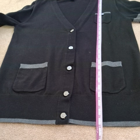 Tommy Hilfiger Black and Gray Women's Cardigan - Picture 8 of 8